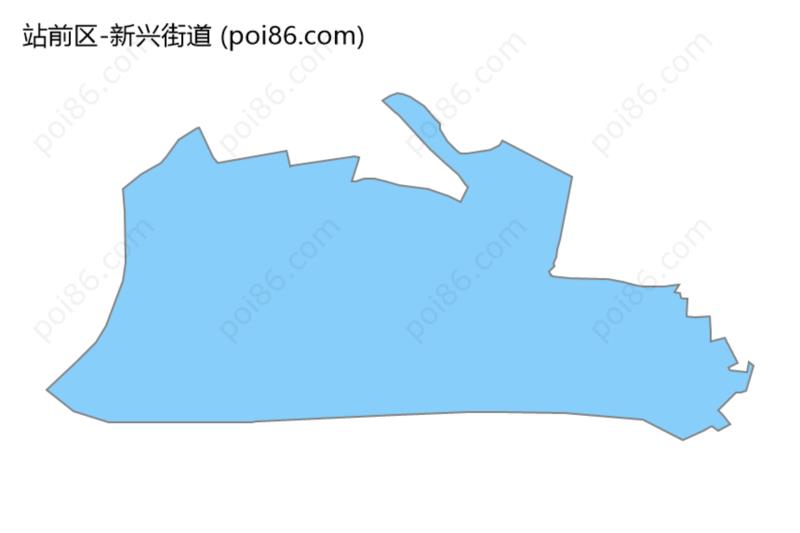 新兴街道边界地图