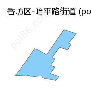 哈平路街道边界地图