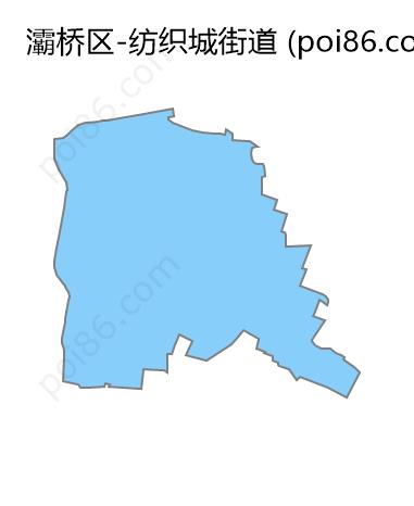 纺织城街道边界地图