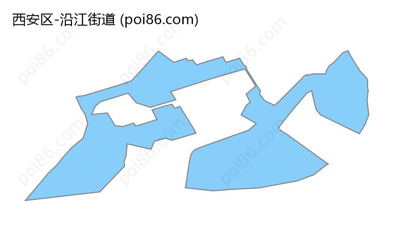 沿江街道边界地图