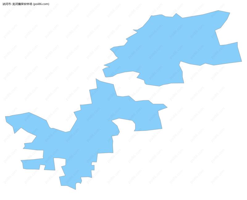 龙河镇保安林场边界地图